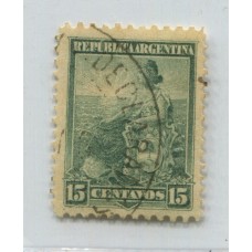 ARGENTINA 1899 GJ 267 ESTAMPILLA DENTADO MIXTO 11 1/2 x 12 1/4 FINAMENTE USADA, SON SIEMPRE MUY RAROS ESTOS MIXTOS